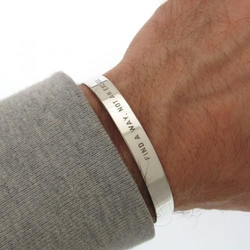 Brazalete hombre color plata personalizable