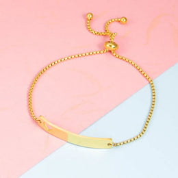Pulsera ajustable color dorada con corazón