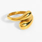 Anillo estilo chunky forma de gota casual