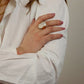Anillo tendencia madre perla grande estilo chunky