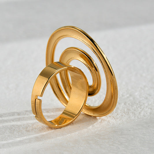 Anillo ajustable espiral grande estilo simple tendencia