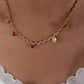 Collar estilo simple con corazones de circonias multicolor