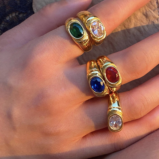 Anillos estilo vintage con circonia diseños varios