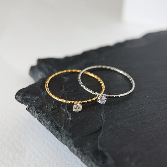 Anillo circonia estilo discreto básico elegante casual