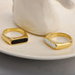 Anillo básico madre perla rectangular básico tendencia