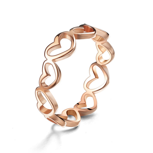 Anillo corazones romántico básico simple