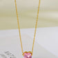 Collar romántico dije corazón piedra colores