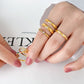 Anillos casuales básicos tendencia simples con mini piedras