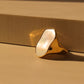 Anillo tendencia madre perla grande estilo chunky