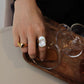 Anillo tendencia madre perla grande estilo chunky