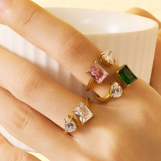 Anillo circonia romántico colores varios
