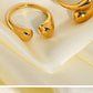 Anillo estilo chunky forma de gota casual