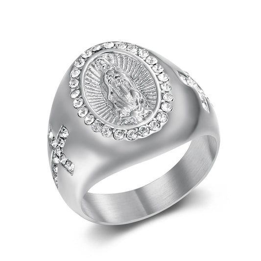 Anillo Guadalupe estilo chunky diario casual formal
