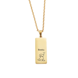 Collar plaquita vertical dorada