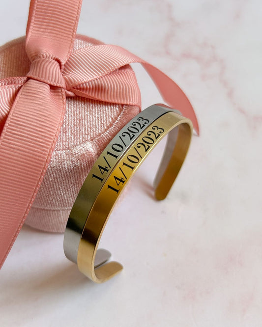 Brazalete hombre color dorado personalizable