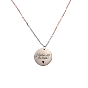Collar plaquita redonda plata 1.5cm