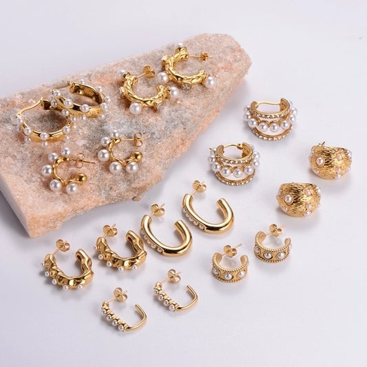 Aretes estilo vintage diseños variados con perlas