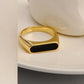 Anillo básico madre perla rectangular básico tendencia