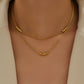 Collar básico mini esferas doble dorado casual