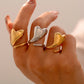 Anillo grande corazon chunky geométrico casual