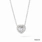Juego de collar y aretes romántico corazón con circonias cristal