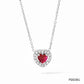 Juego de collar y aretes romántico corazón con circonias cristal