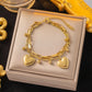 Pulsera estilo charms corazones tendencia básica doble