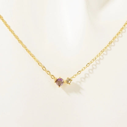 Collar con mini piedra circonia simple básico