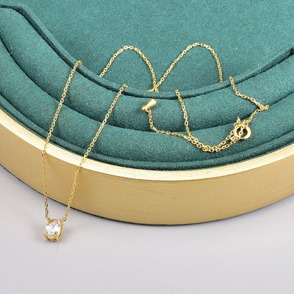 Collar con dije de circonia básico simple casual formal