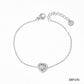 Juego de collar y aretes romántico corazón con circonias cristal
