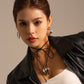 Collar ajustable corazón chunky de lazo