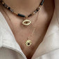 Juego de collares y anillo layering piedra natural estilo étnico