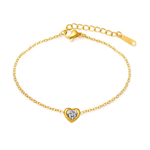 Pulsera elegante corazón con circonia