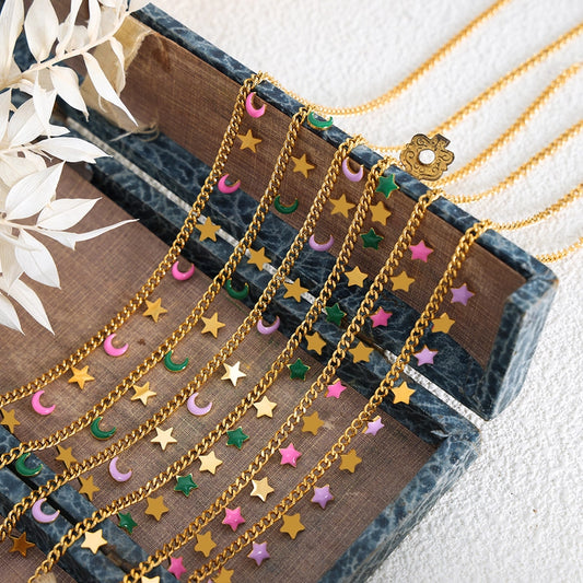 Pulsera colores estrella y luna casual