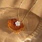 Collar flor mini estilo perla casual
