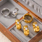 Anillo estilo chunky con piedra cristal