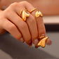 Anillo grande corazon chunky geométrico casual