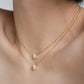 Collar con dije de circonia básico simple casual formal