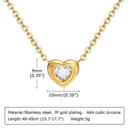 Collar de corazón con circonia romántico casual formal