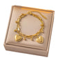 Pulsera estilo charms corazones tendencia básica doble