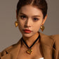 Collar chocker corazón lazo negro