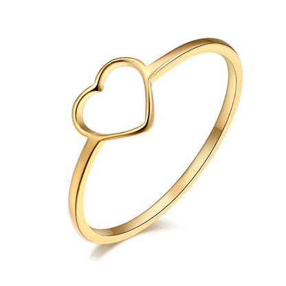 Anillo corazón simple tendencia básico