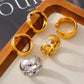 Anillo estilo chunky con piedra cristal