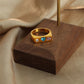 Anillo rectangular con piedras corazón cristal casual formal