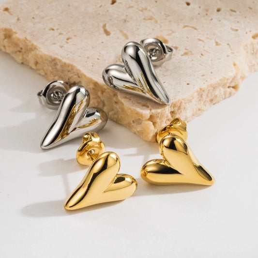 Aretes de corazón estilo básico simple casual