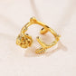 Anillo en forma de rosa casual elegante