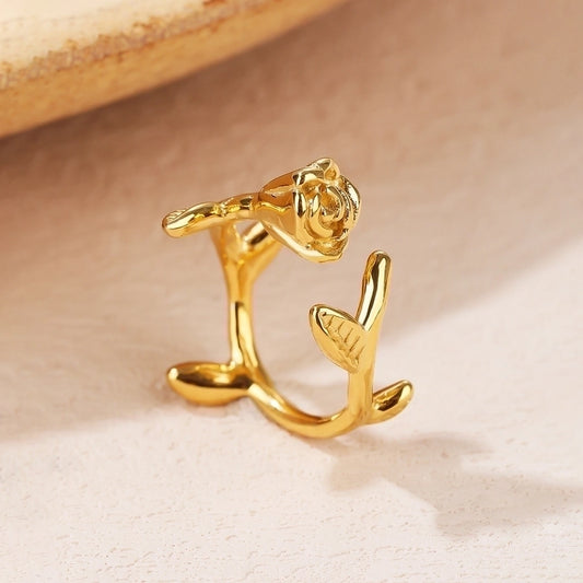 Anillo en forma de rosa casual elegante