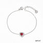 Juego de collar y aretes romántico corazón con circonias cristal