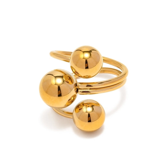 Anillo esferas varias elegante básico