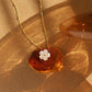 Collar flor mini estilo perla casual